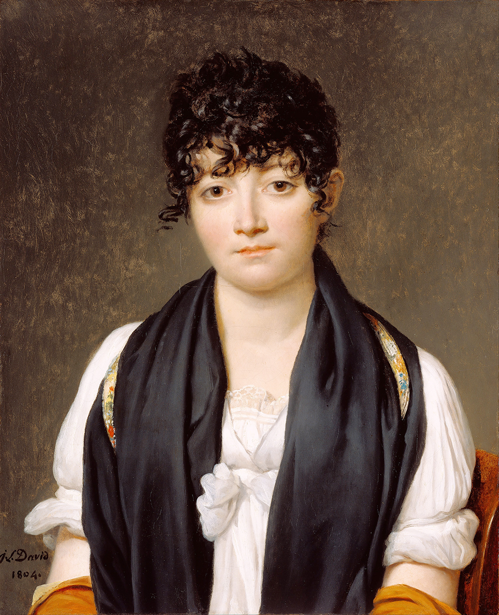 Portrait of Suzanne Le Pelletier de Saint Fargeau in Detail Jacques Louis David